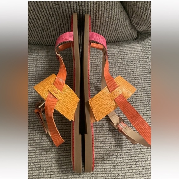 EVOLVE 24/7 Pink Red Orange Women’s 8 Thong Strappy Buckle Sandals shoes EVAVAH - Picture 13 of 14